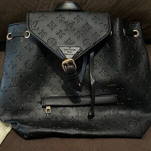 Designer inspired Black Monogram Backpack
